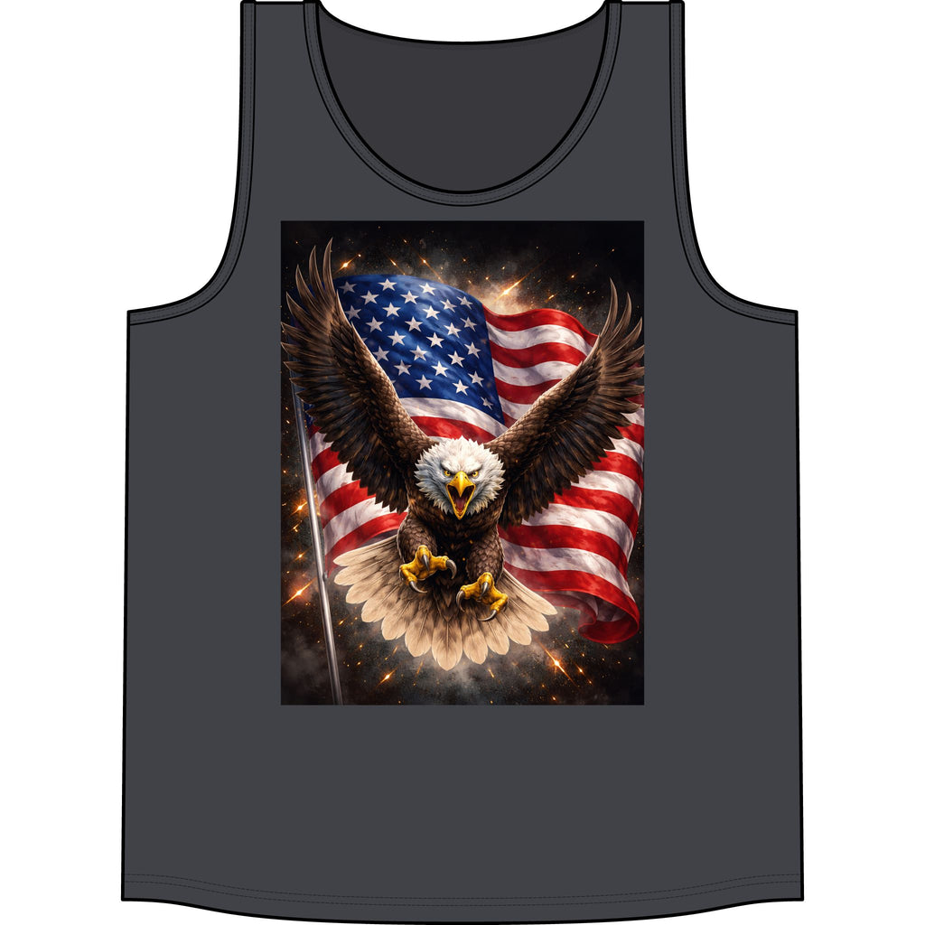 Patriotic Eagle Tank — American Flag Bald Eagle Graphic Tank Top