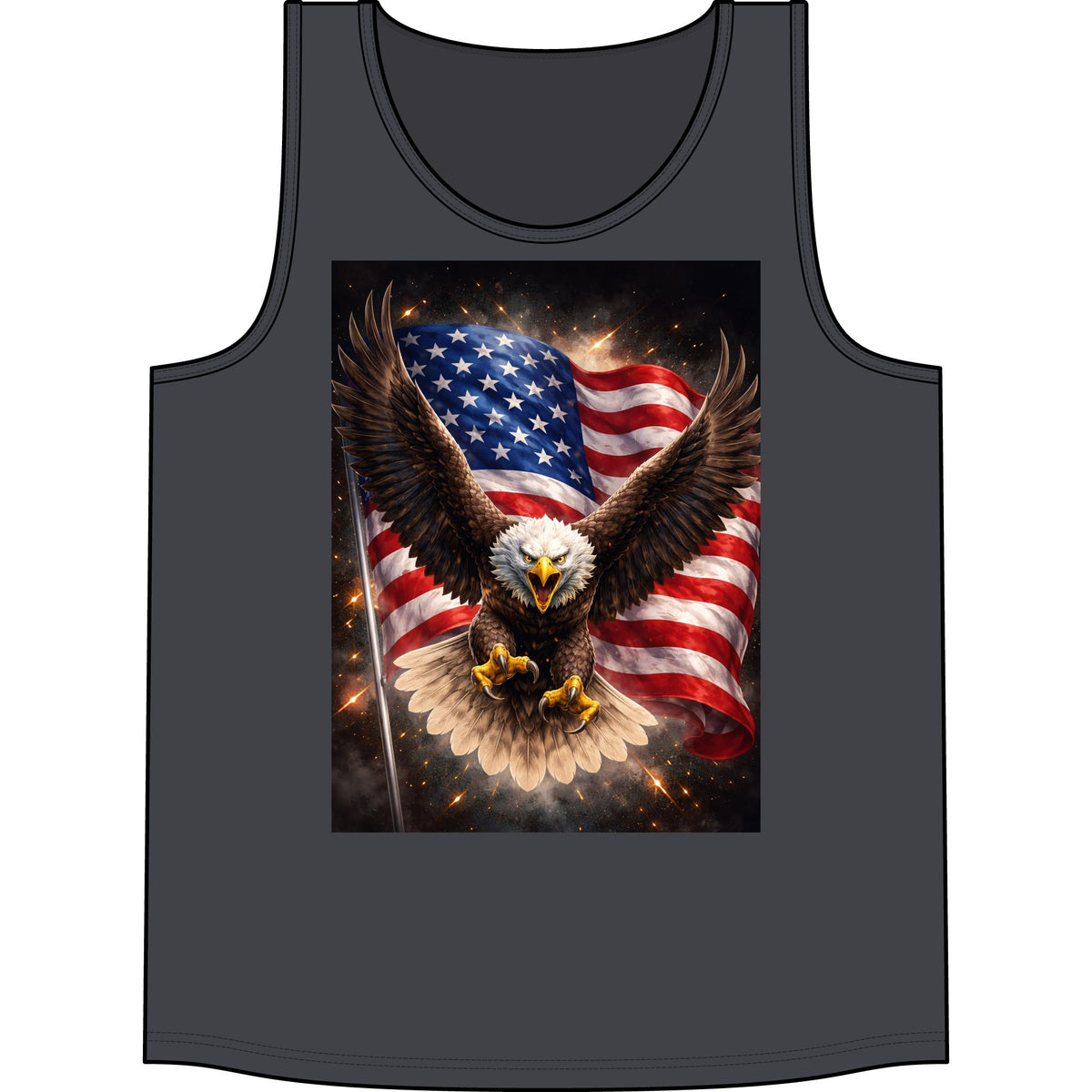 Patriotic Eagle Tank — American Flag Bald Eagle Graphic Tank Top