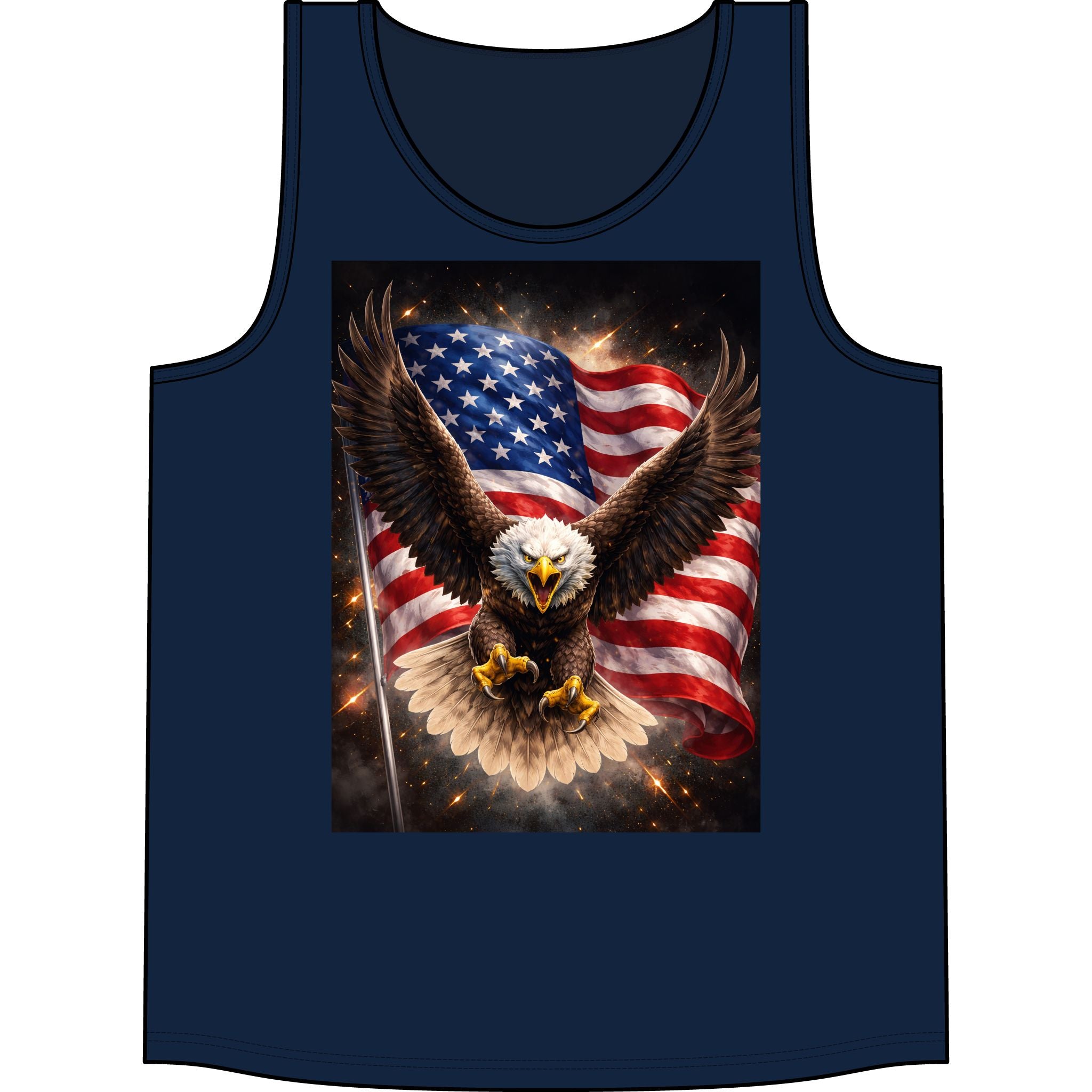 Patriotic Eagle Tank — American Flag Bald Eagle Graphic Tank Top
