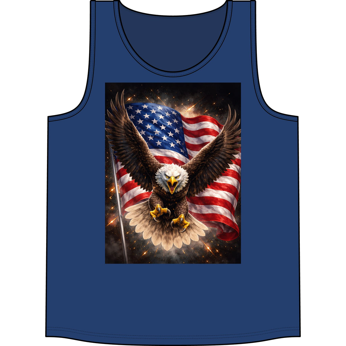 Patriotic Eagle Tank — American Flag Bald Eagle Graphic Tank Top