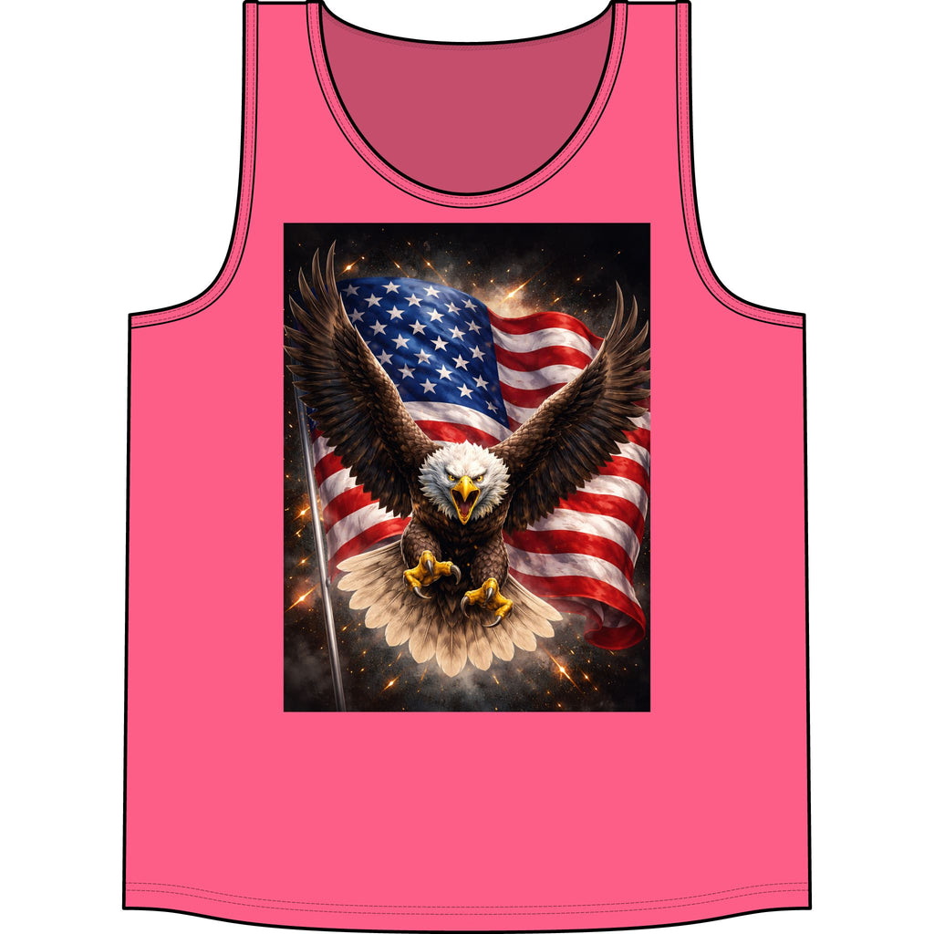 Patriotic Eagle Tank — American Flag Bald Eagle Graphic Tank Top