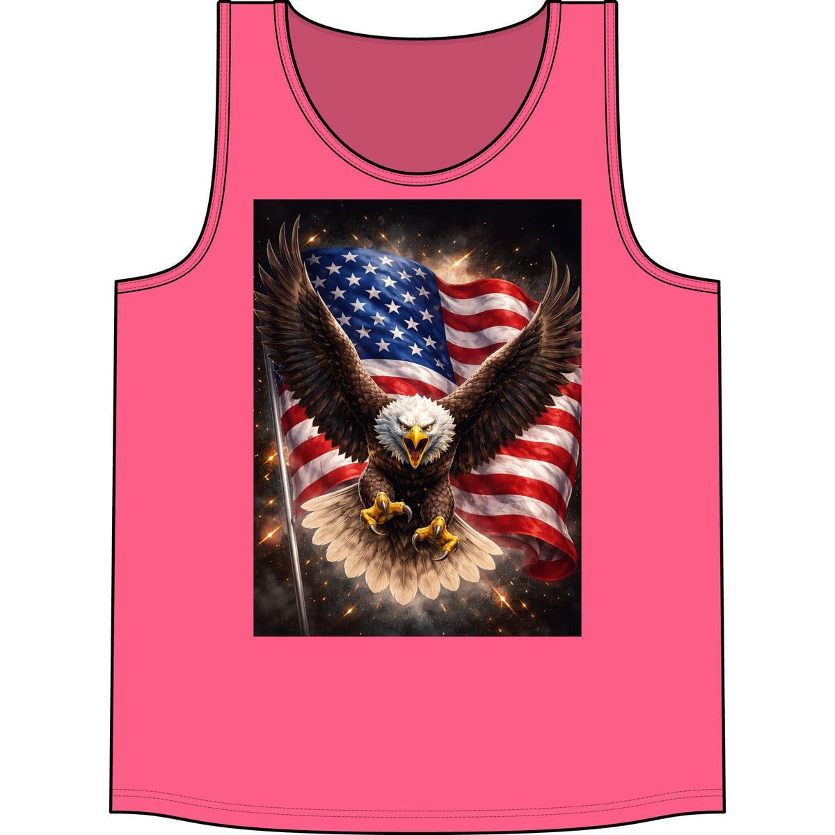 Patriotic Eagle Tank — American Flag Bald Eagle Graphic Tank Top