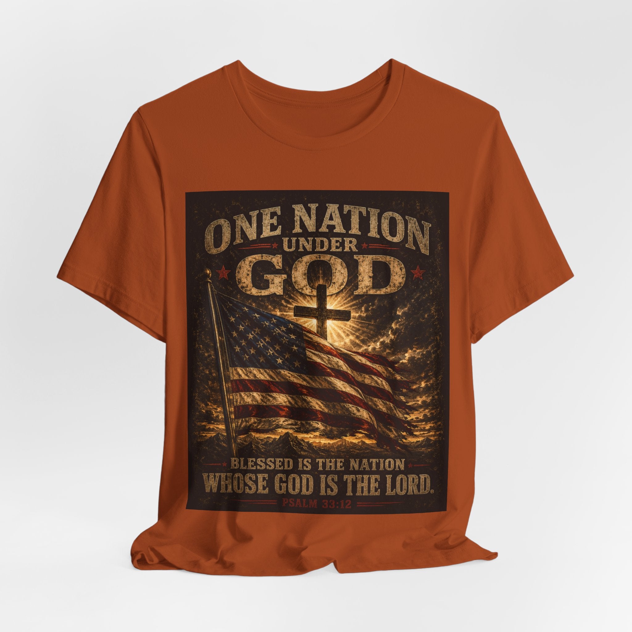 One Nation Under God T-Shirt – Patriotic Christian Flag Tee