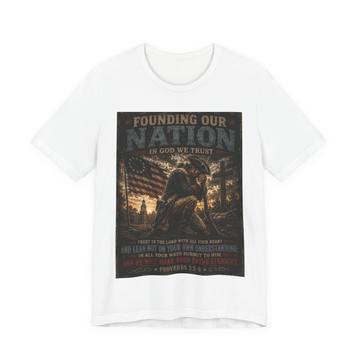 Founding Our Nation Eagle T-Shirt – Patriotic "In God We Trust" Tee