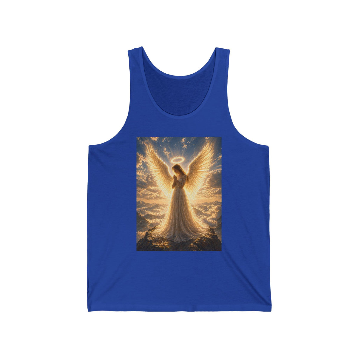 Angel Wings Tank Top — Golden Radiant Angel Graphic Tank