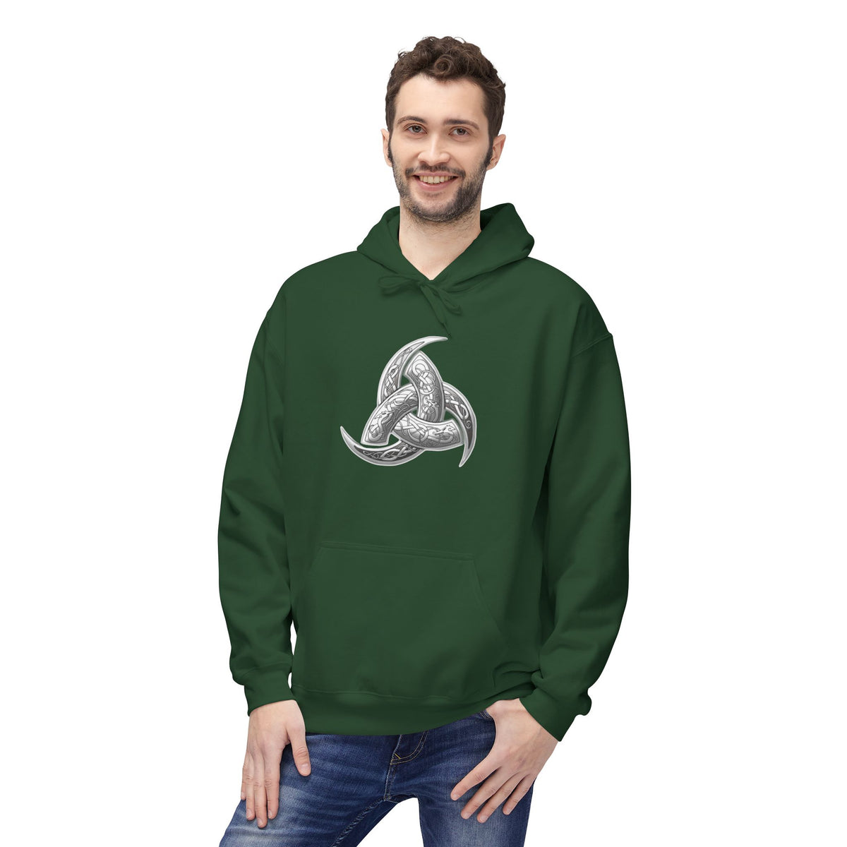 Viking Triple Horns Hoodie — Norse Valknut Knot Graphic Pullover