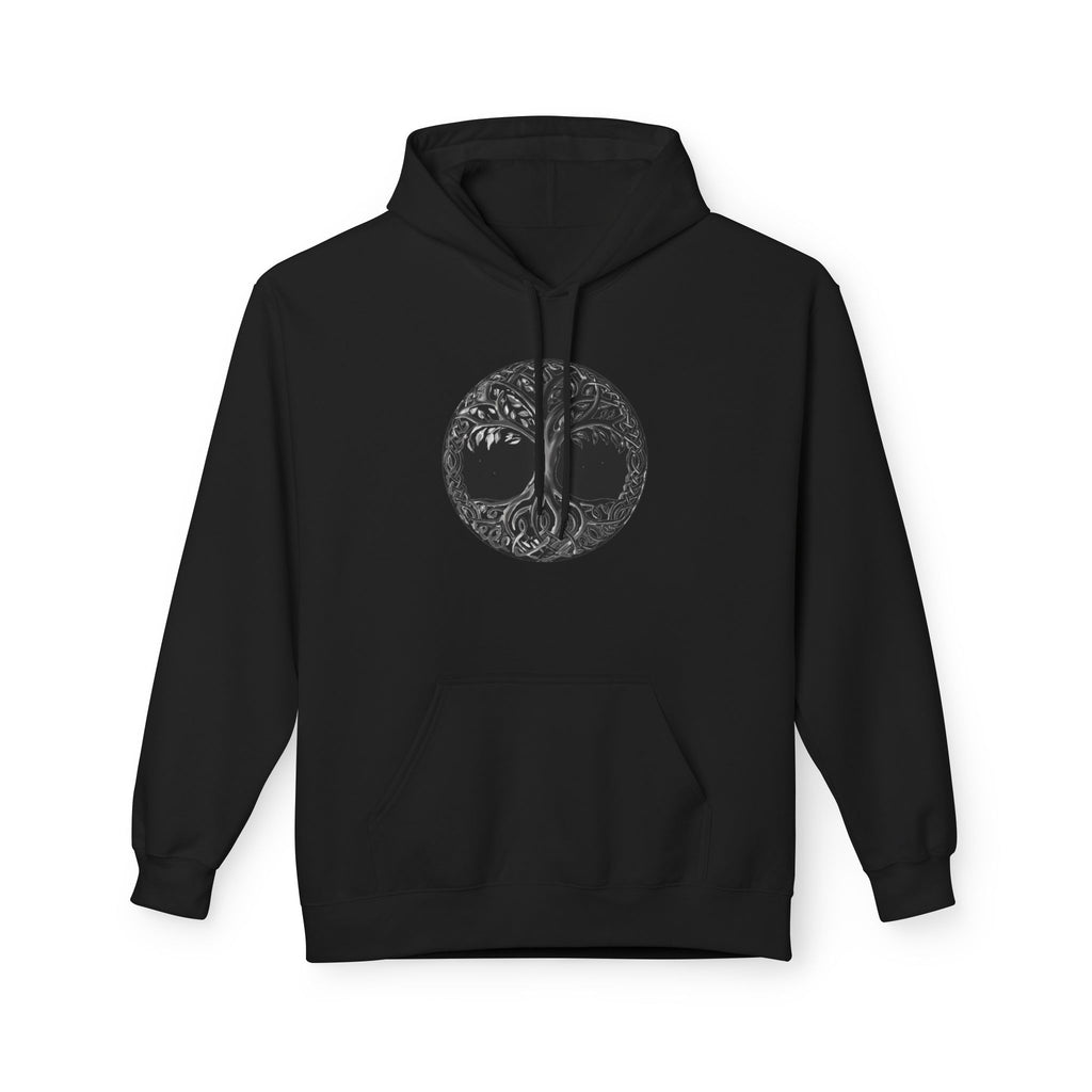 Yggdrasil, the Tree of Life Hoodie — Black Moon Nature Circle Graphic