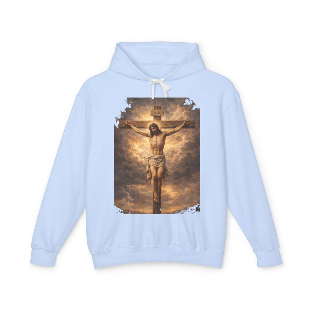 Jesus Crucifixion Hoodie — Christian Faith Graphic Sweatshirt for Easter & Religious Wear