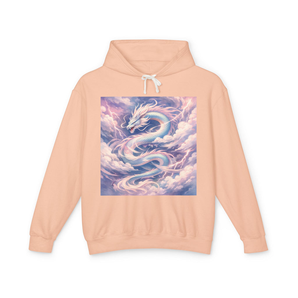 Pastel Cloud Dragon Hoodie — Ethereal Fantasy Hoodie for Fans of Mythical Art