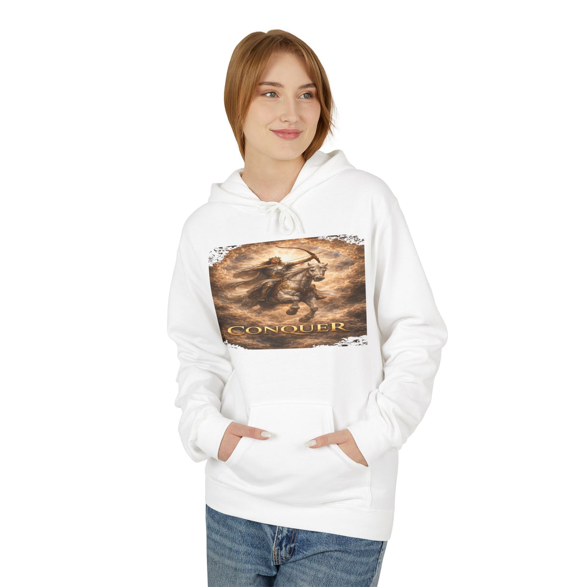 Revelation 6:1-2! And on the White horse was a rider the first horsemen of the apocalypse- Hoodie