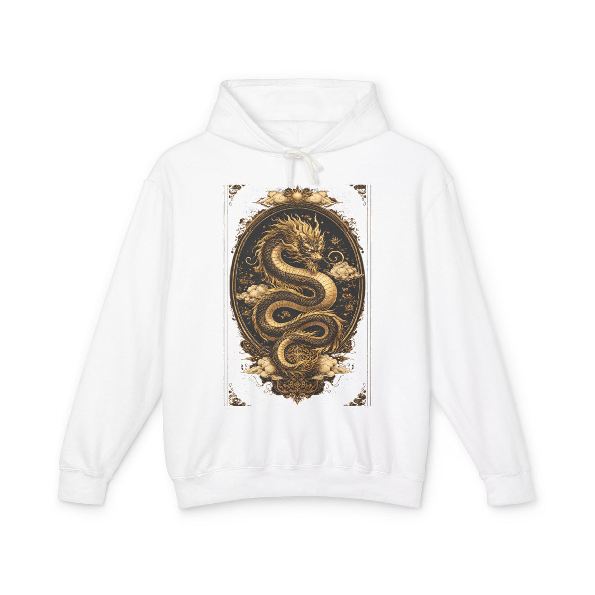 Golden Dragon Hoodie — Vintage Oriental Serpent Graphic Sweatshirt