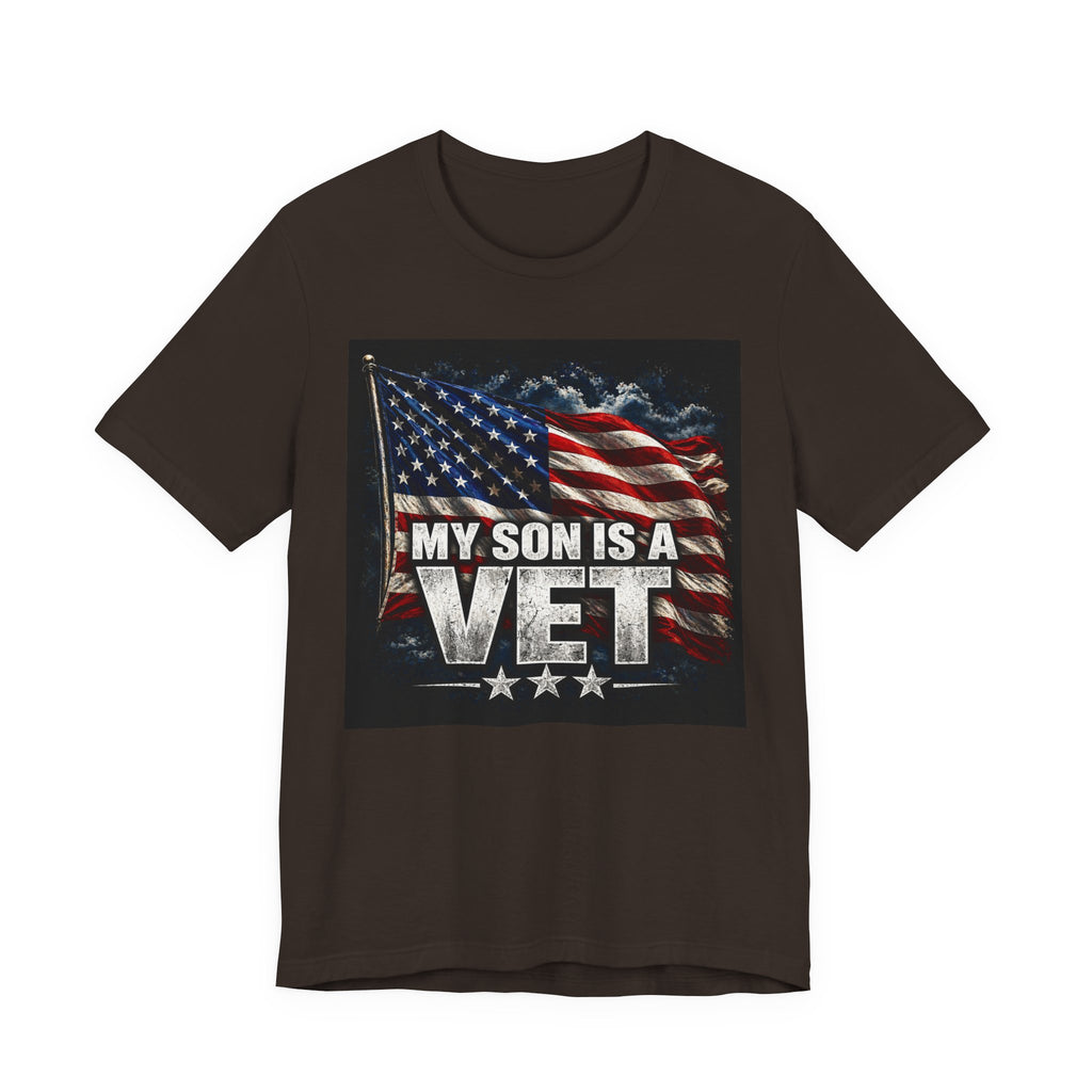 My Son Is A Vet T‑Shirt — Patriotic American Flag Tee for Proud Parents