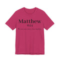 Matthew 6:24 Scripture Tee — "No one can serve two masters" Christian Bible Verse Shirt
