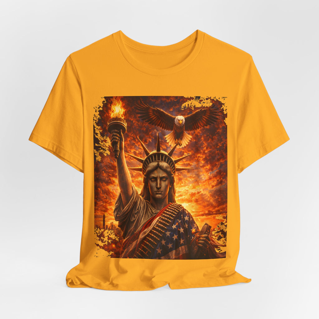 Statue of Liberty Eagle Graphic Tee — Patriotic American Flag T-Shirt
