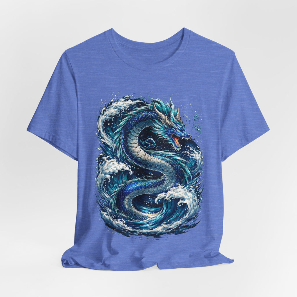 Ocean Dragon Graphic Tee — Blue Wave Serpent T-Shirt