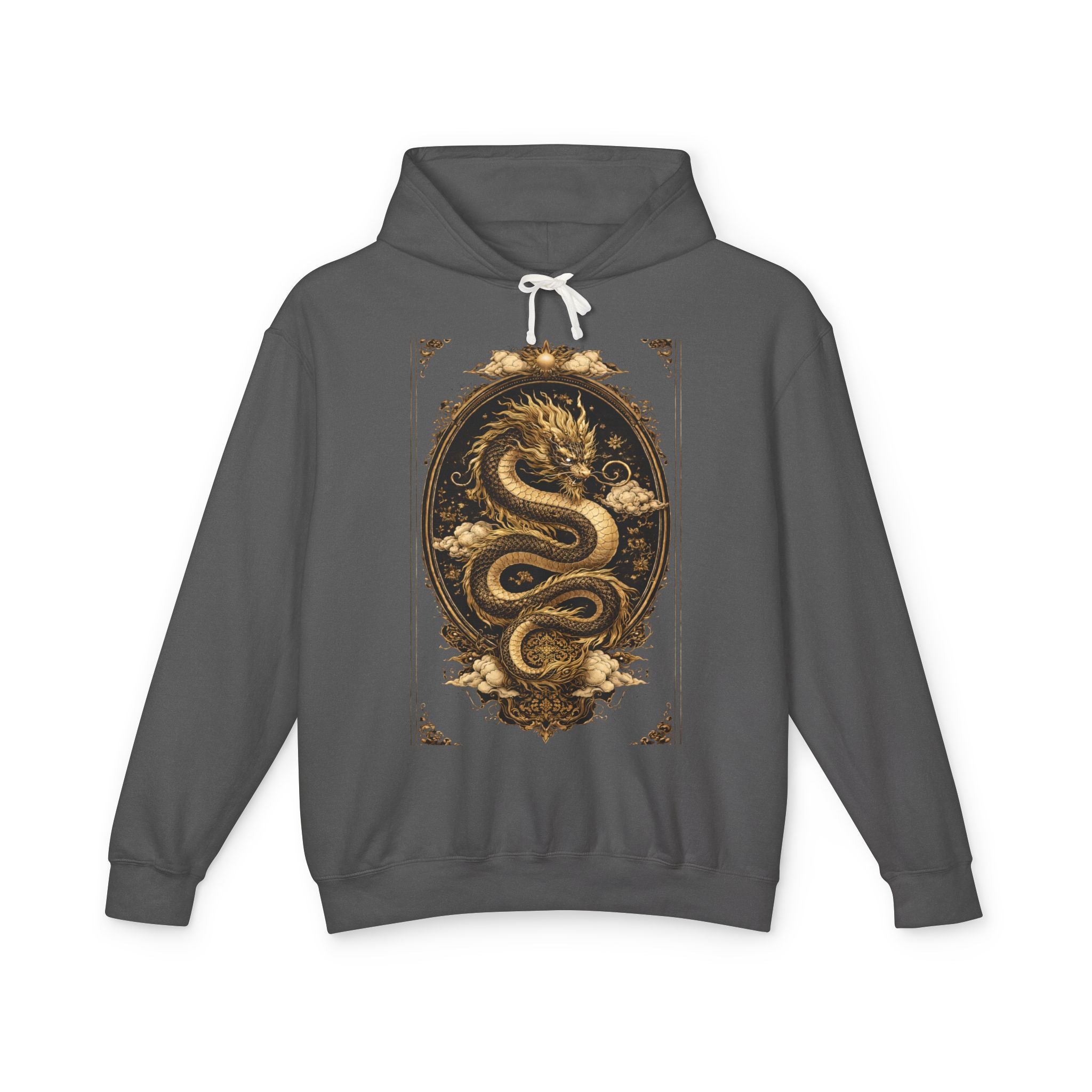 Golden Dragon Hoodie — Vintage Oriental Serpent Graphic Sweatshirt