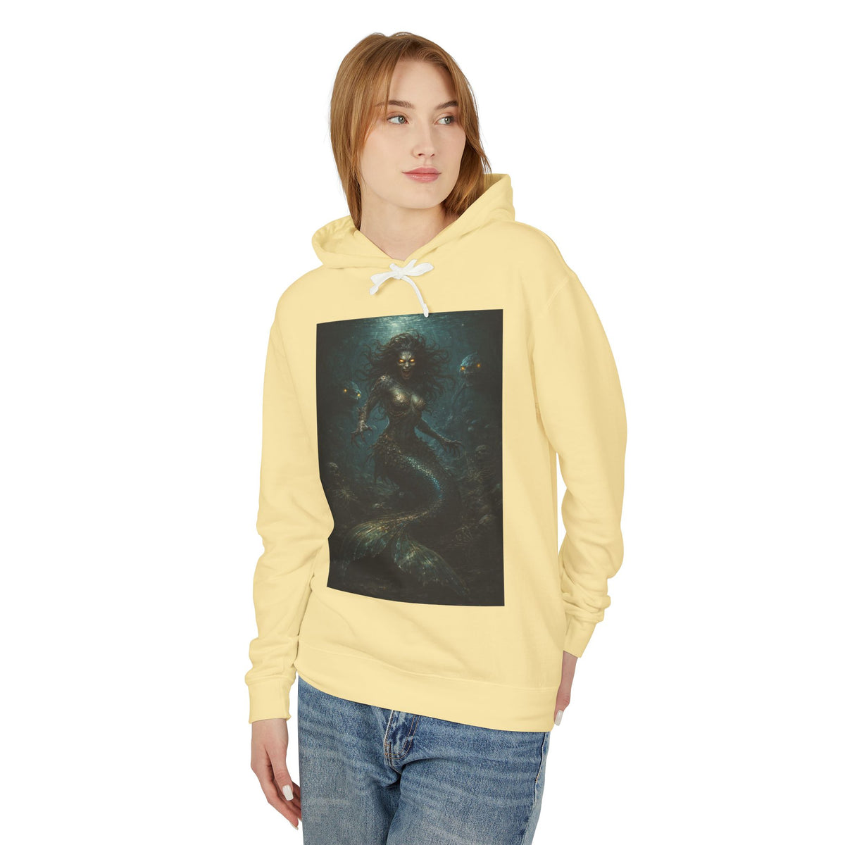 Mermaid Abyss Hoodie — Dark Ocean Fantasy Graphic Sweatshirt