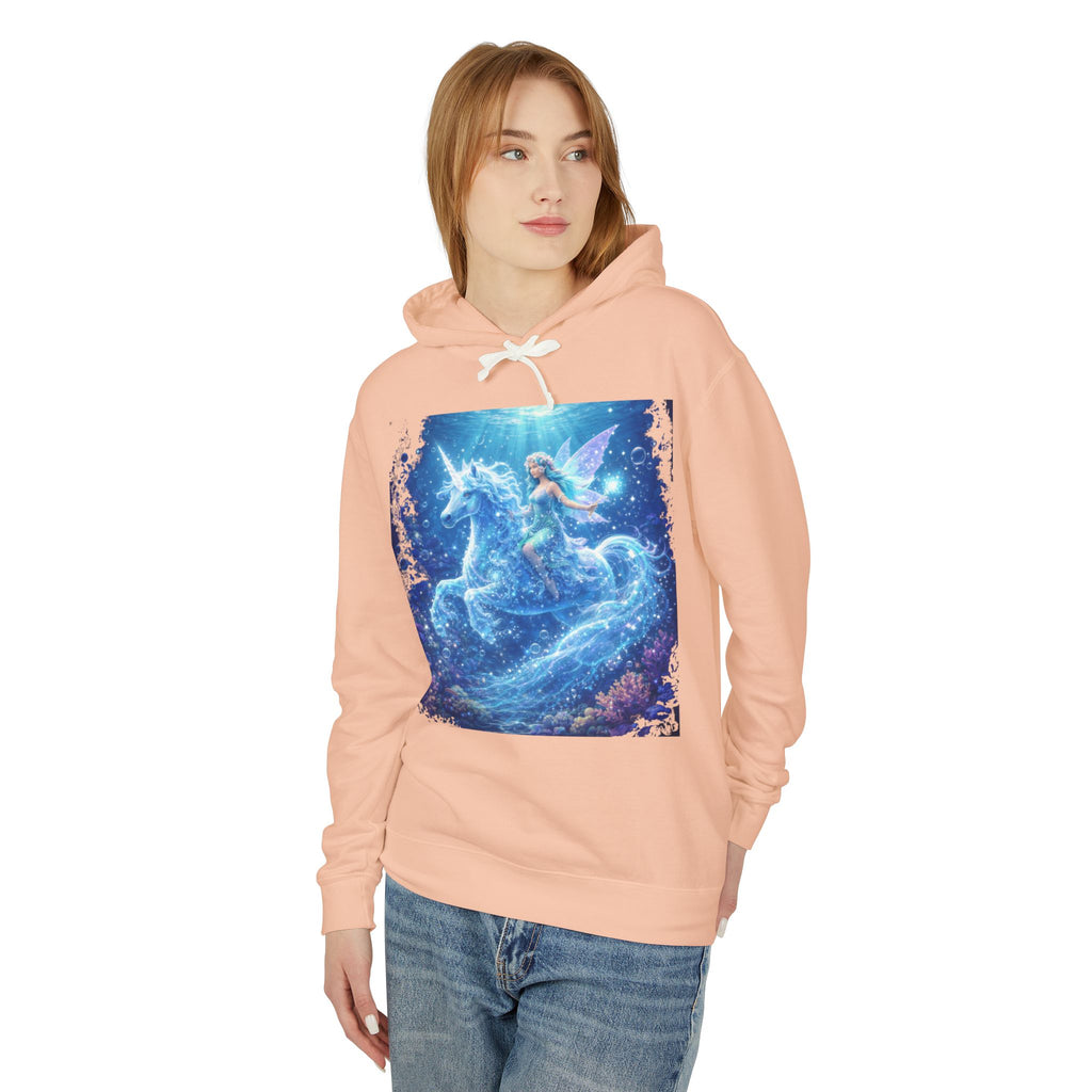 Magical Unicorn & Fairy Hoodie — Starry Blue Fantasy Sweatshirt