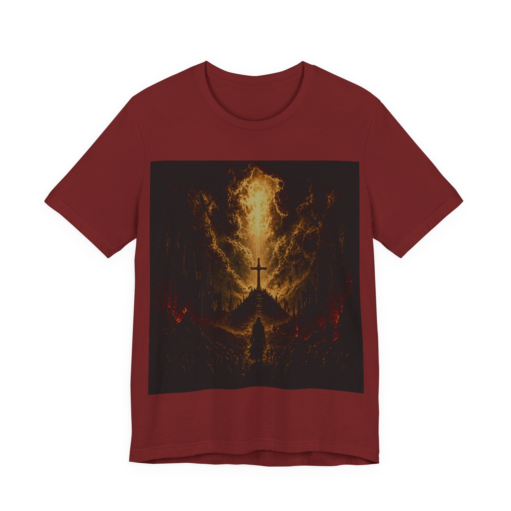 Christian Cross Flames T-Shirt — Fiery Faith Graphic Tee