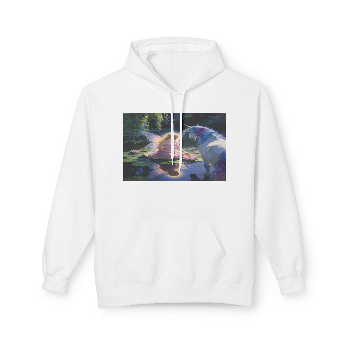Unicorn and Fairy Cotton Hoodie — Abstract Galaxy Flower Print Pullover