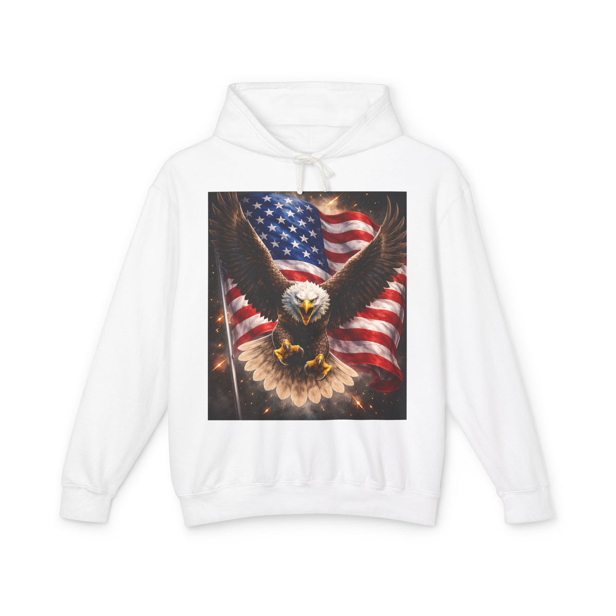 American Flag Eagle Hoodie — Patriotic Bald Eagle Sweatshirt for 4th of July