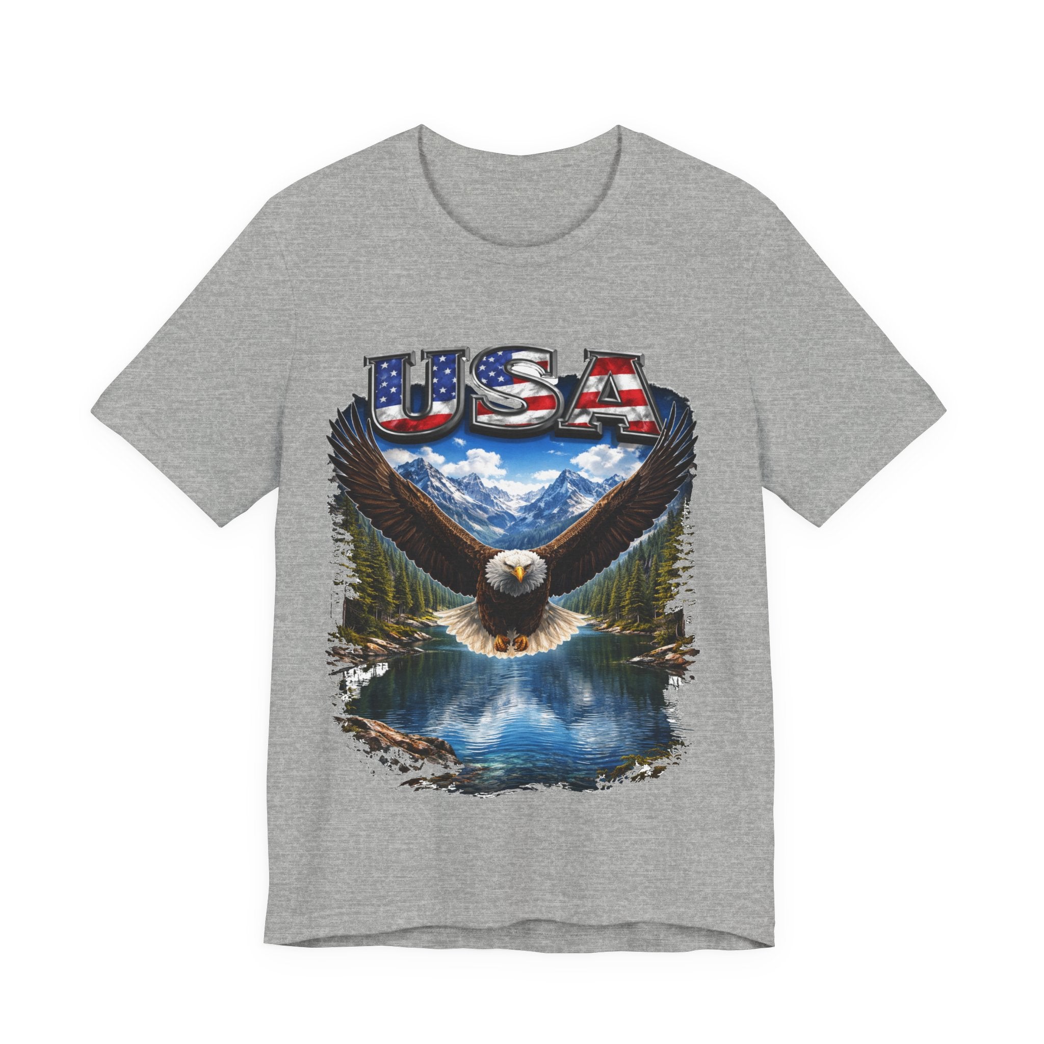 USA Eagle T-Shirt - Patriotic Bald Eagle Scenic Graphic Tee