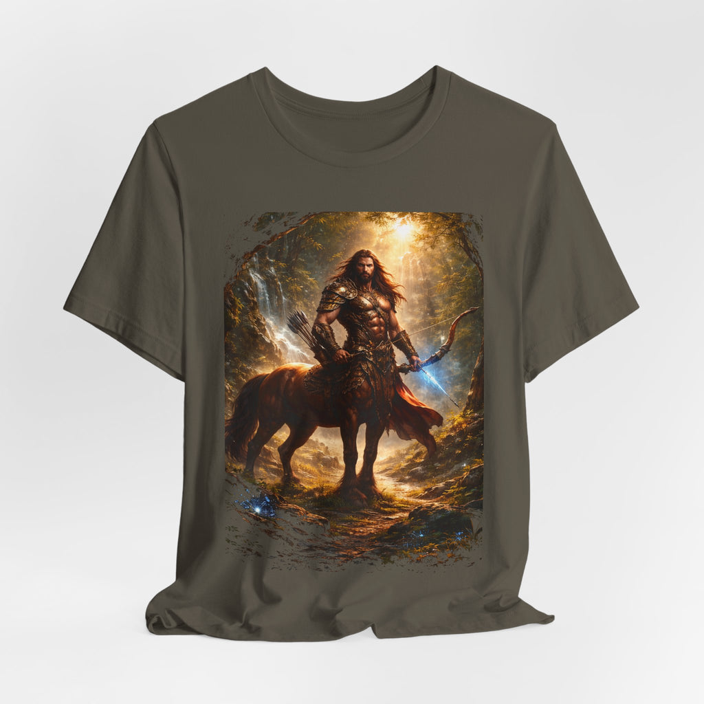 Centaur Warrior Fantasy T‑Shirt — Mythic Forest Battle Graphic Tee