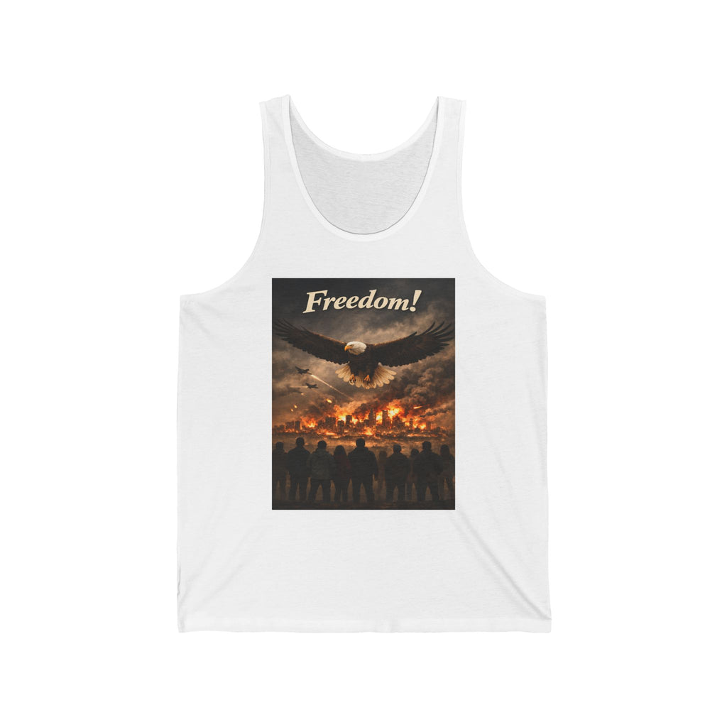 Freedom Eagle Tank Top — Patriotic Eagle & Sunset Graphic Tank