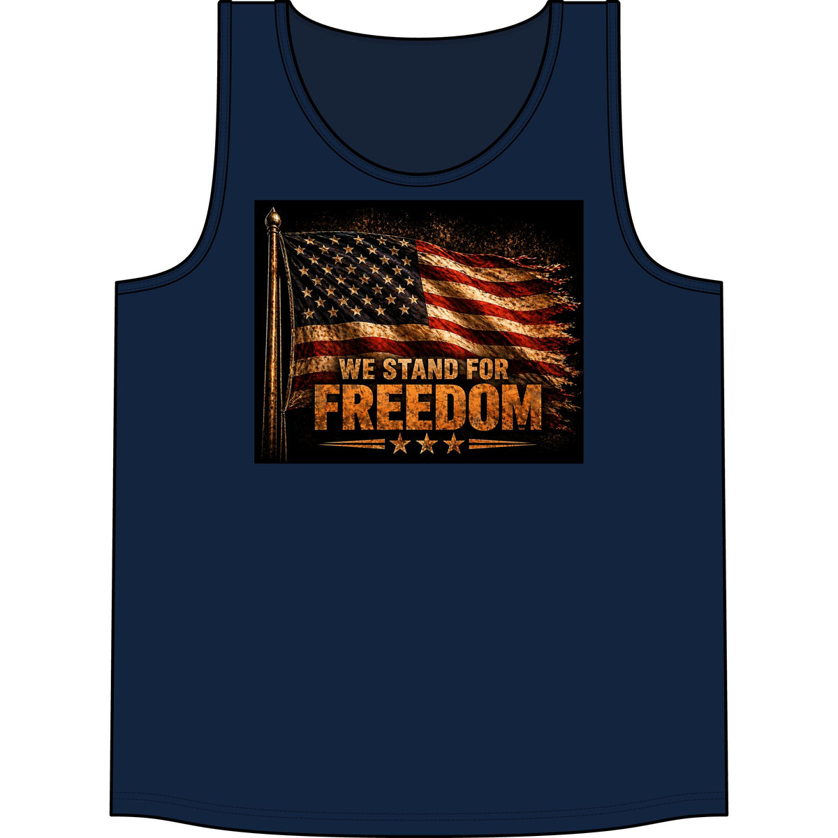 Patriotic 'We Stand for Freedom' Tank Top — American Flag Summer Shirt