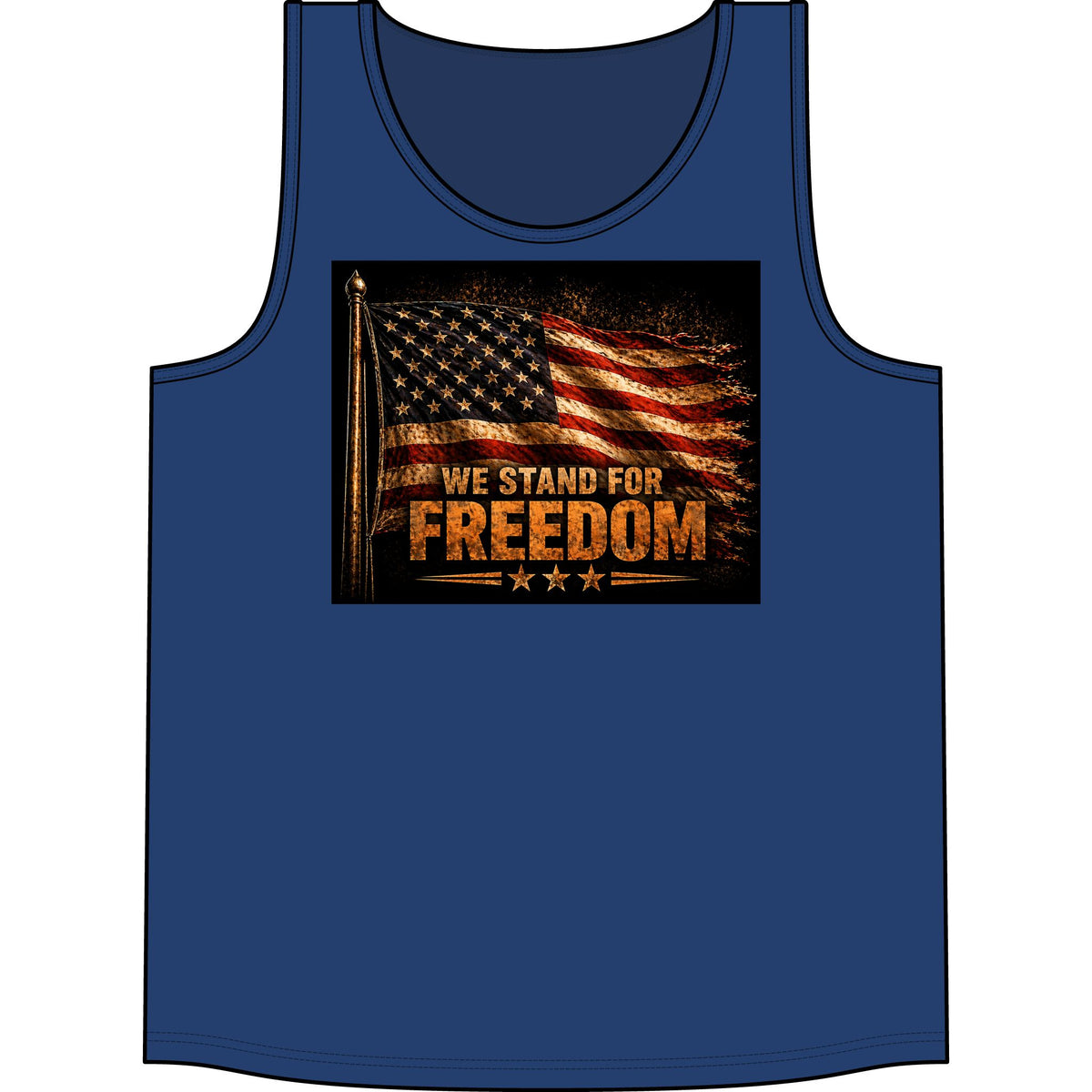 Patriotic 'We Stand for Freedom' Tank Top — American Flag Summer Shirt