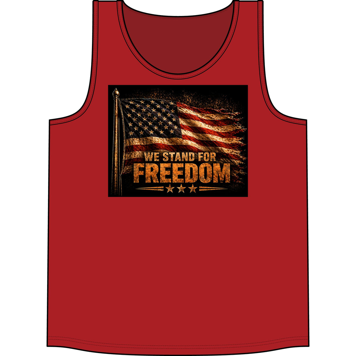 Patriotic 'We Stand for Freedom' Tank Top — American Flag Summer Shirt