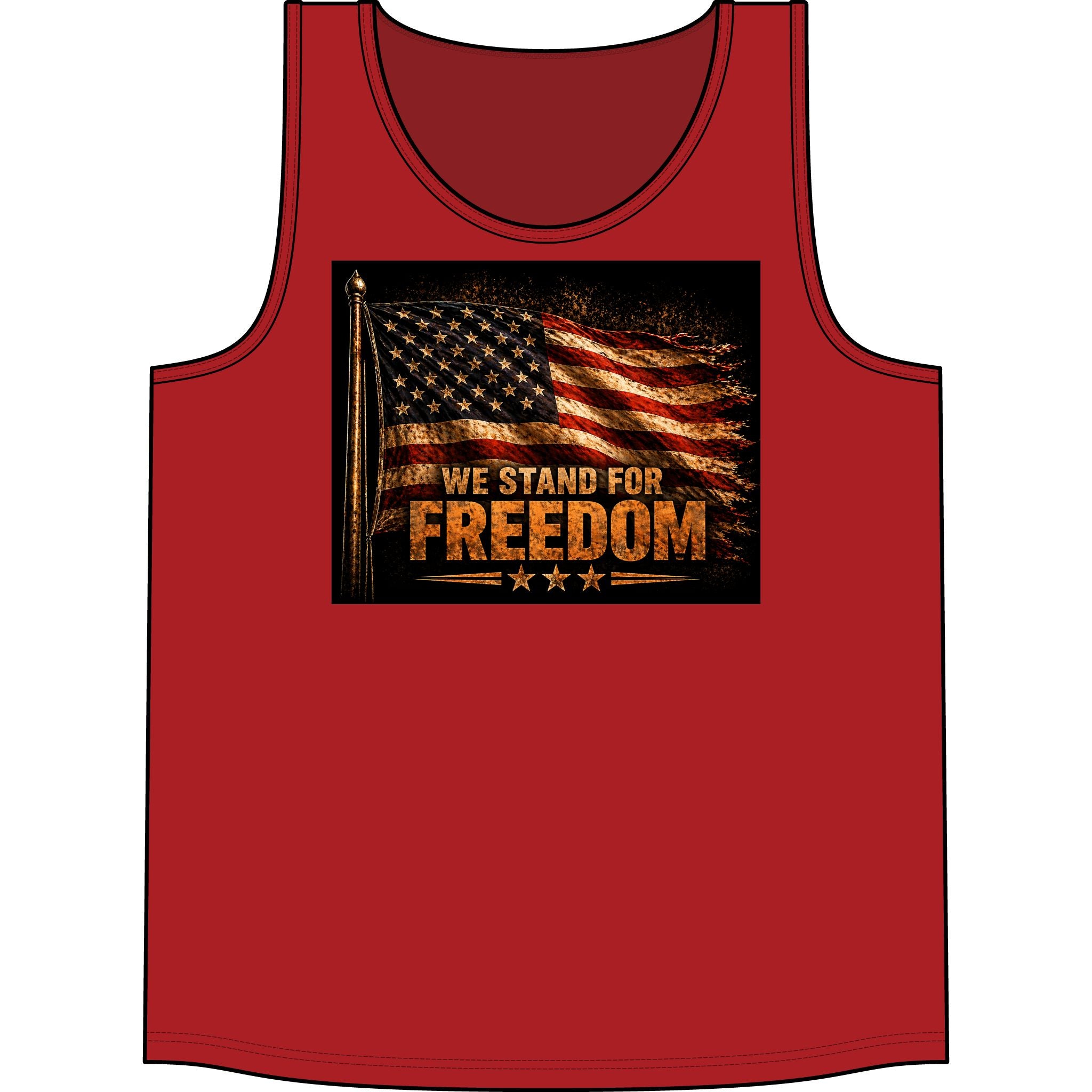 Patriotic 'We Stand for Freedom' Tank Top — American Flag Summer Shirt
