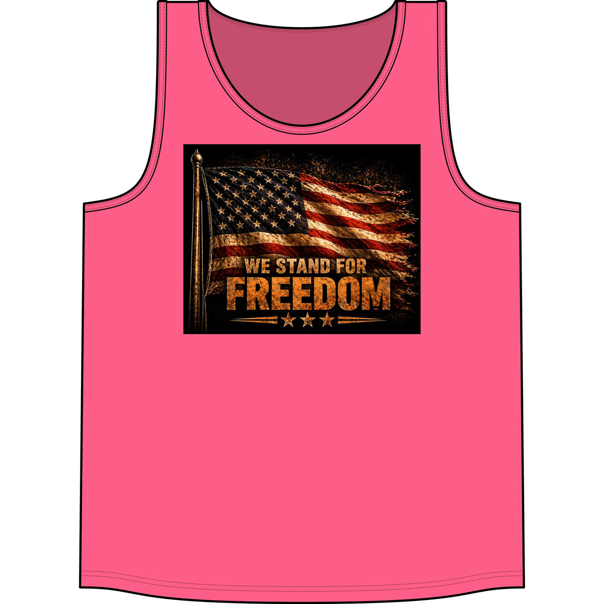 Patriotic 'We Stand for Freedom' Tank Top — American Flag Summer Shirt