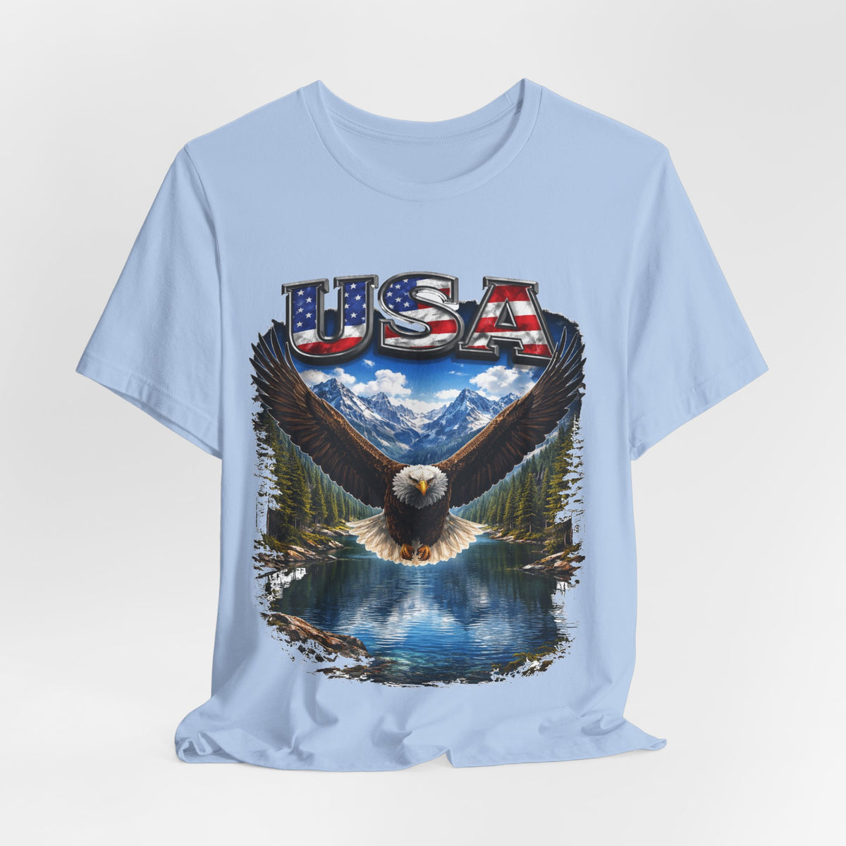 USA Eagle T-Shirt - Patriotic Bald Eagle Scenic Graphic Tee