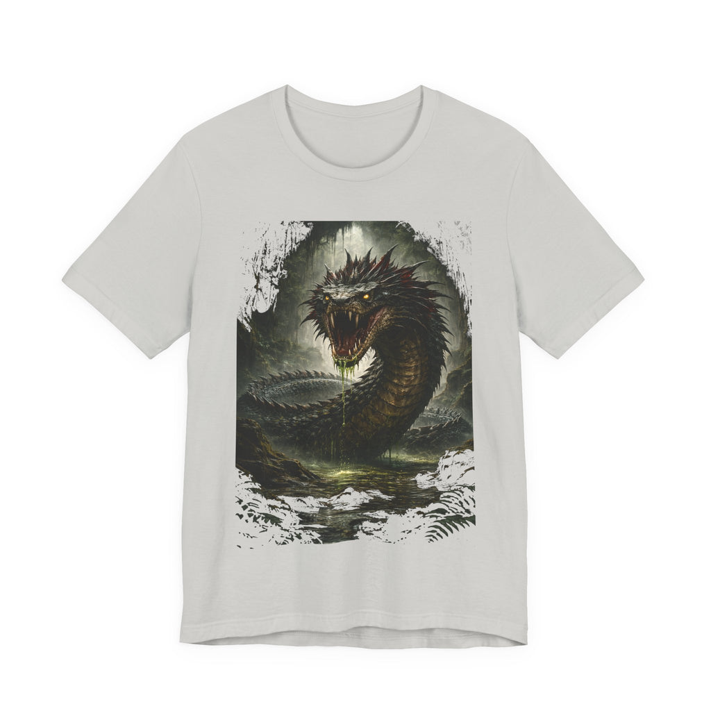 Basilisk Sea Serpent Graphic Tee — Dark Mythical Dragon Shirt