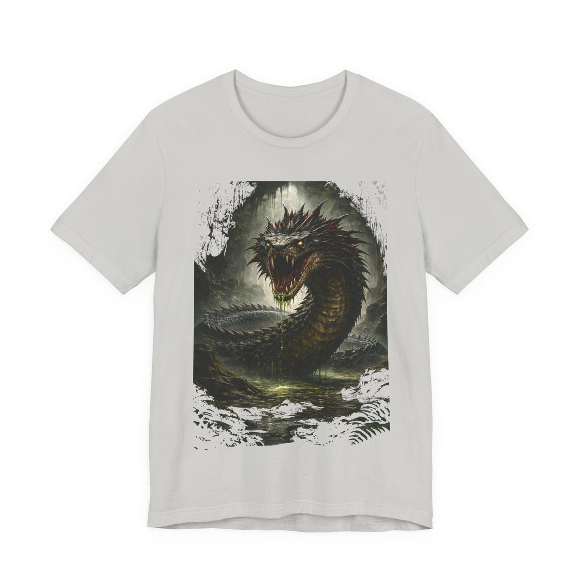 Basilisk Sea Serpent Graphic Tee — Dark Mythical Dragon Shirt