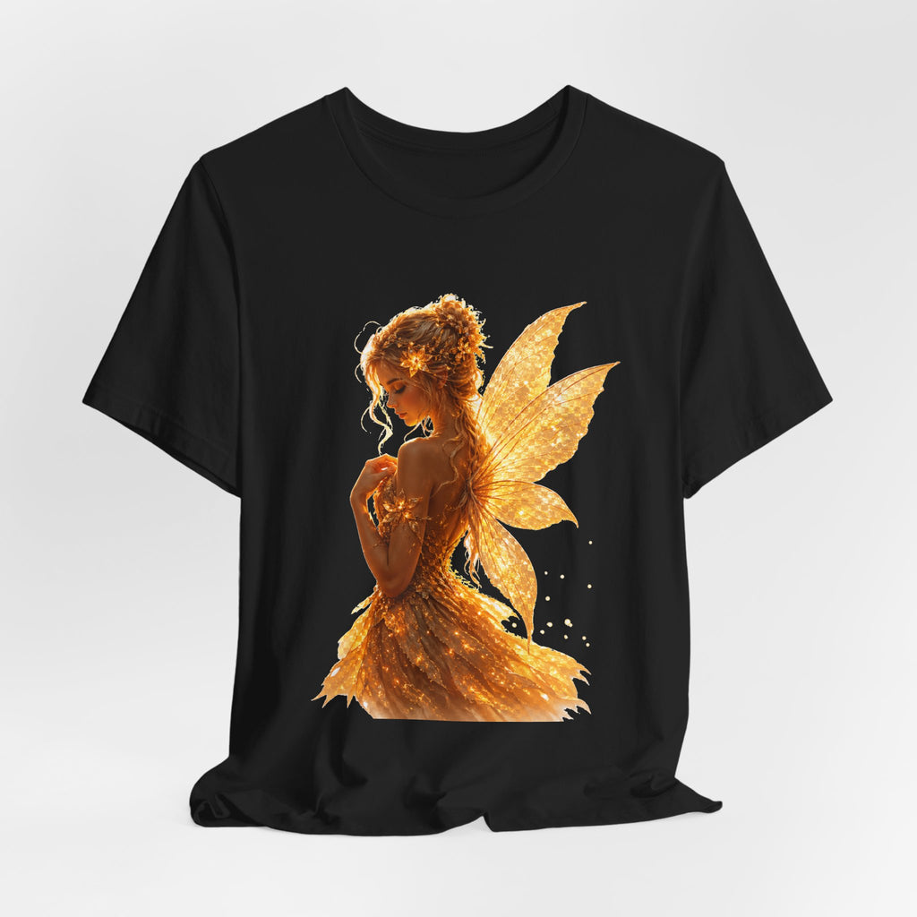Golden Fairy T‑Shirt — Sparkling Fairy Silhouette Tee