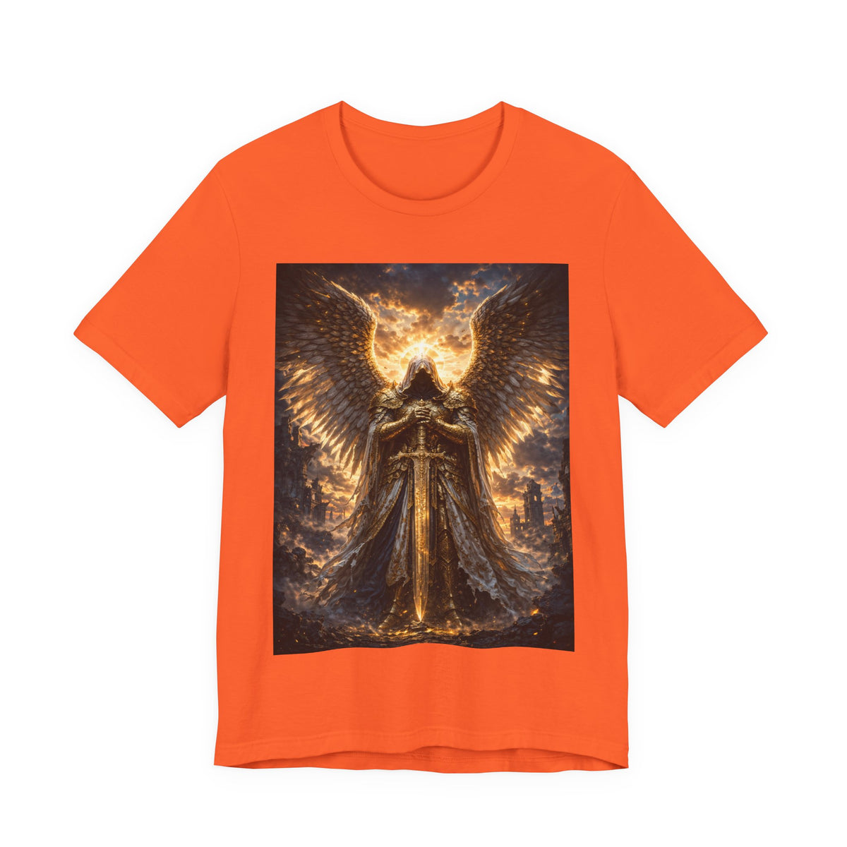 Angel Guardian T-Shirt — Golden Warrior Wings Graphic Tee