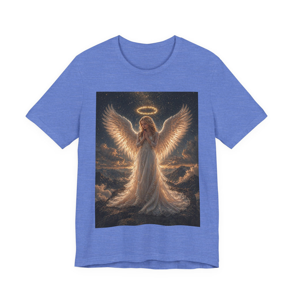 Angel Wings Graphic Tee — Glowing Halo Spiritual T-Shirt