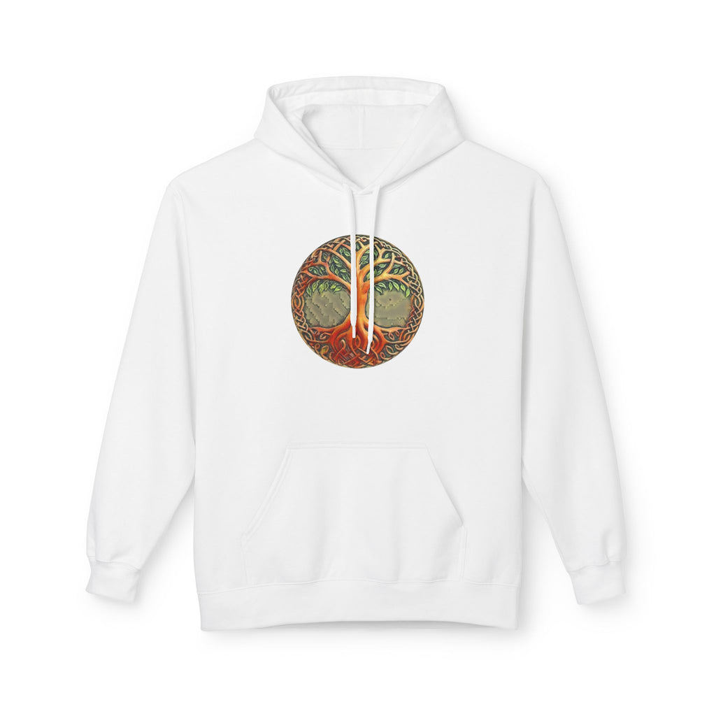 Yggdrasil Tree of Life Cotton Hoodie — Vintage Botanical Forest Graphic