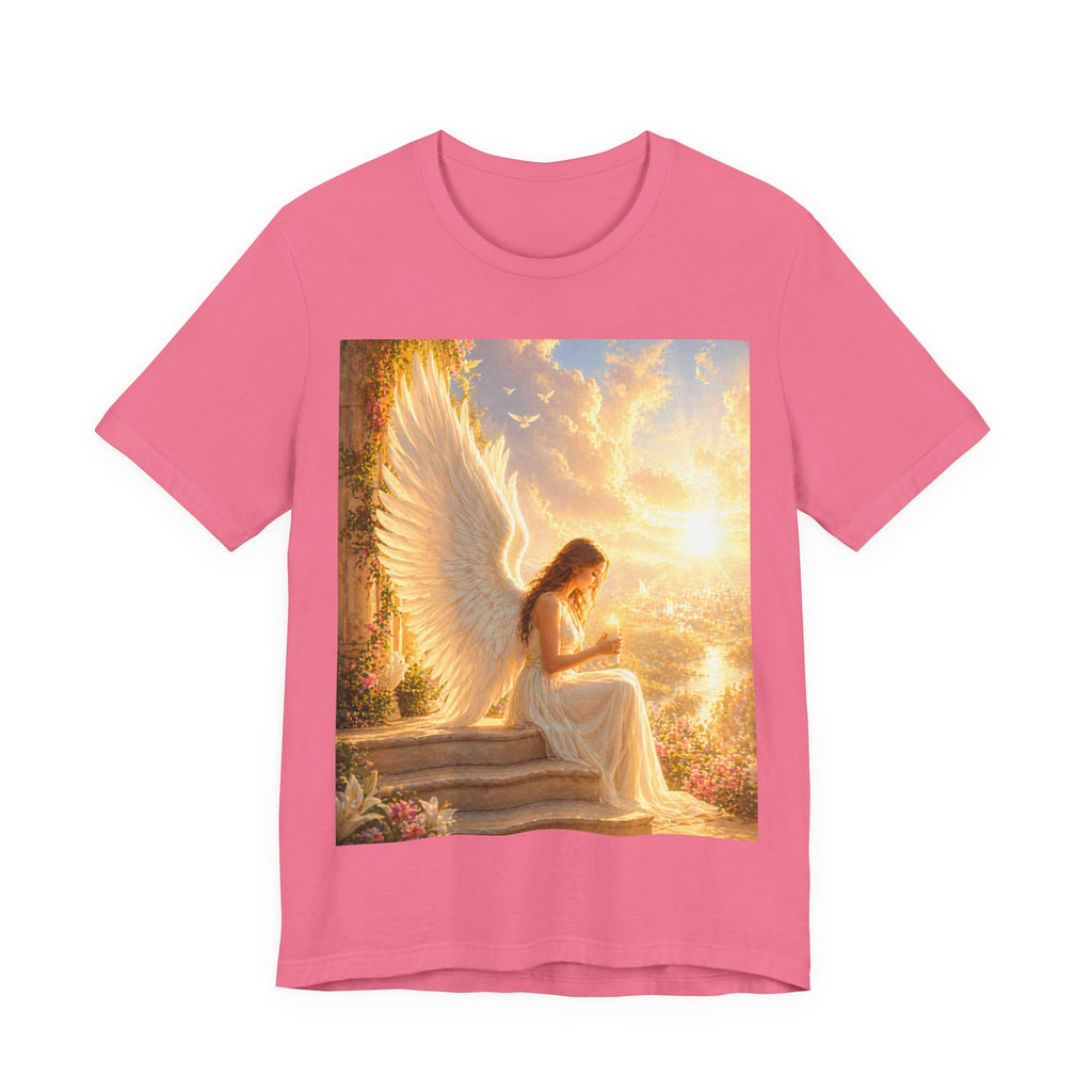 Angel Prayer T‑Shirt — Serene Winged Angel Graphic Tee for Spiritual Gifts & Memorials