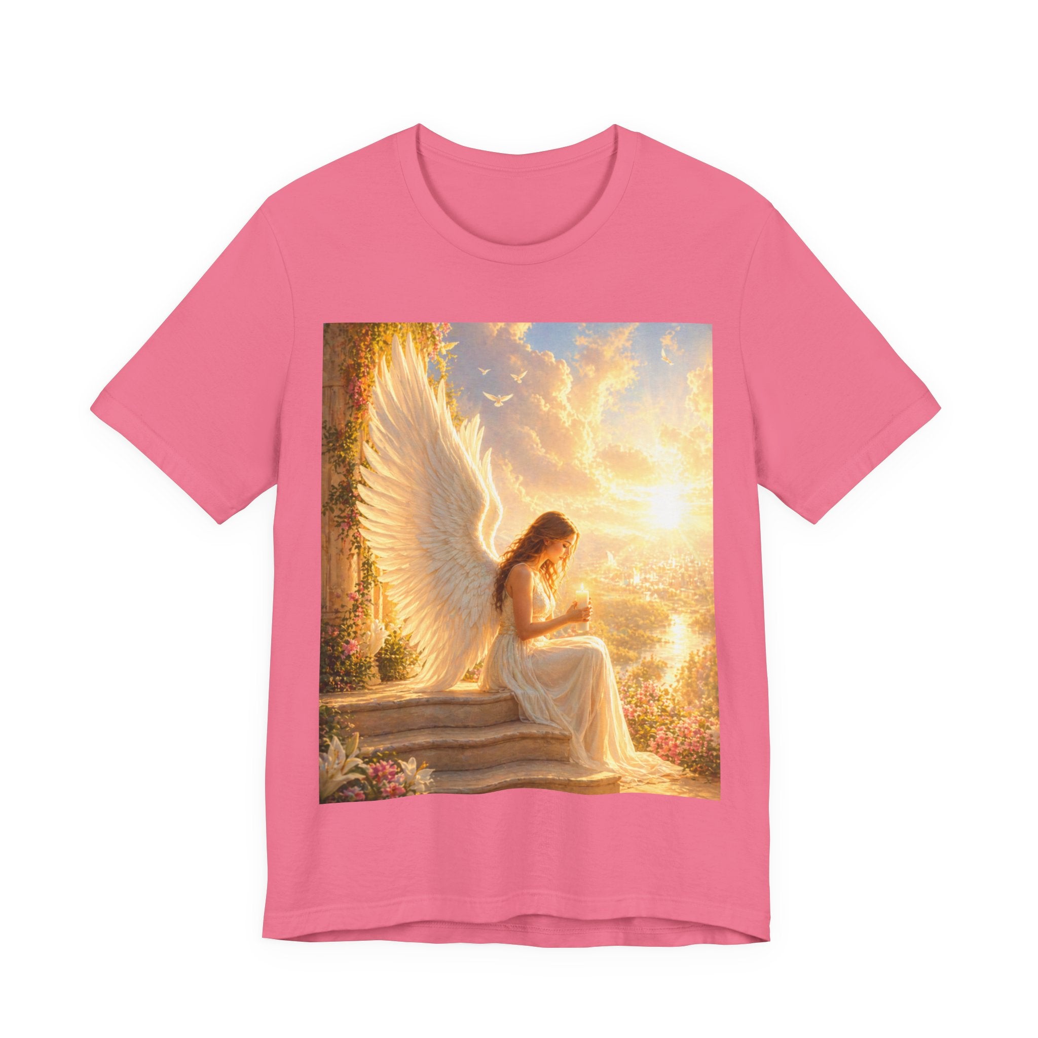 Angel Prayer T‑Shirt — Serene Winged Angel Graphic Tee for Spiritual Gifts & Memorials