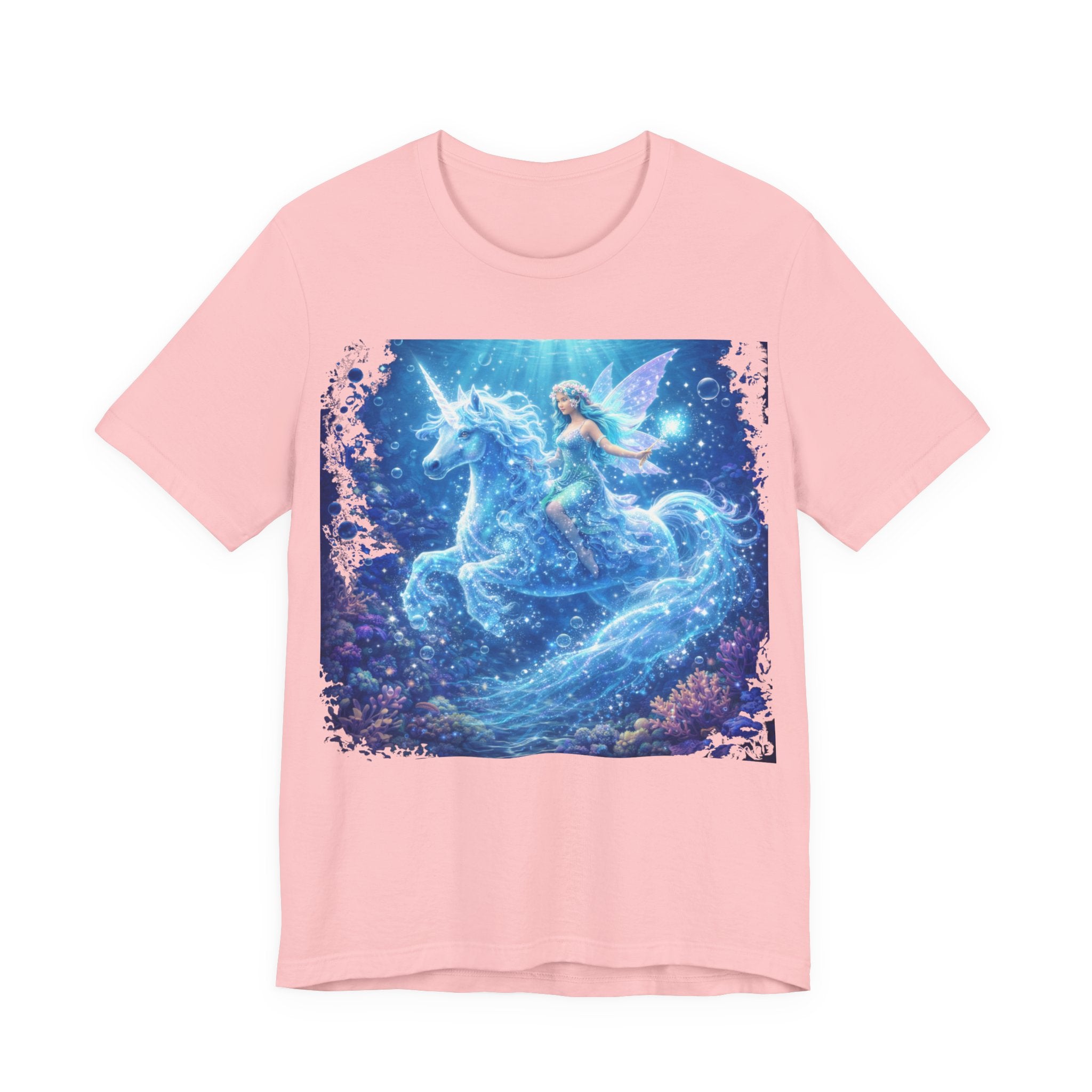 Mystical Blue Unicorn & Fairy Tee — Fantasy Magic Horse T-Shirt