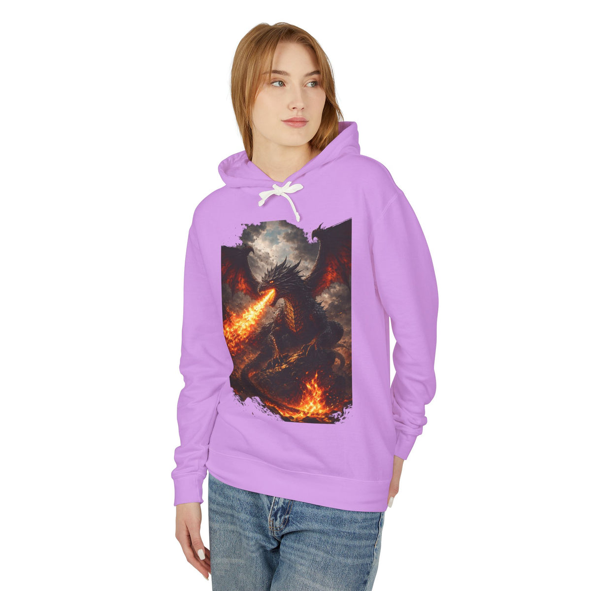 Dragon Fire Hoodie – Mythical Fire-Breathing Dragon Graphic Hoodie