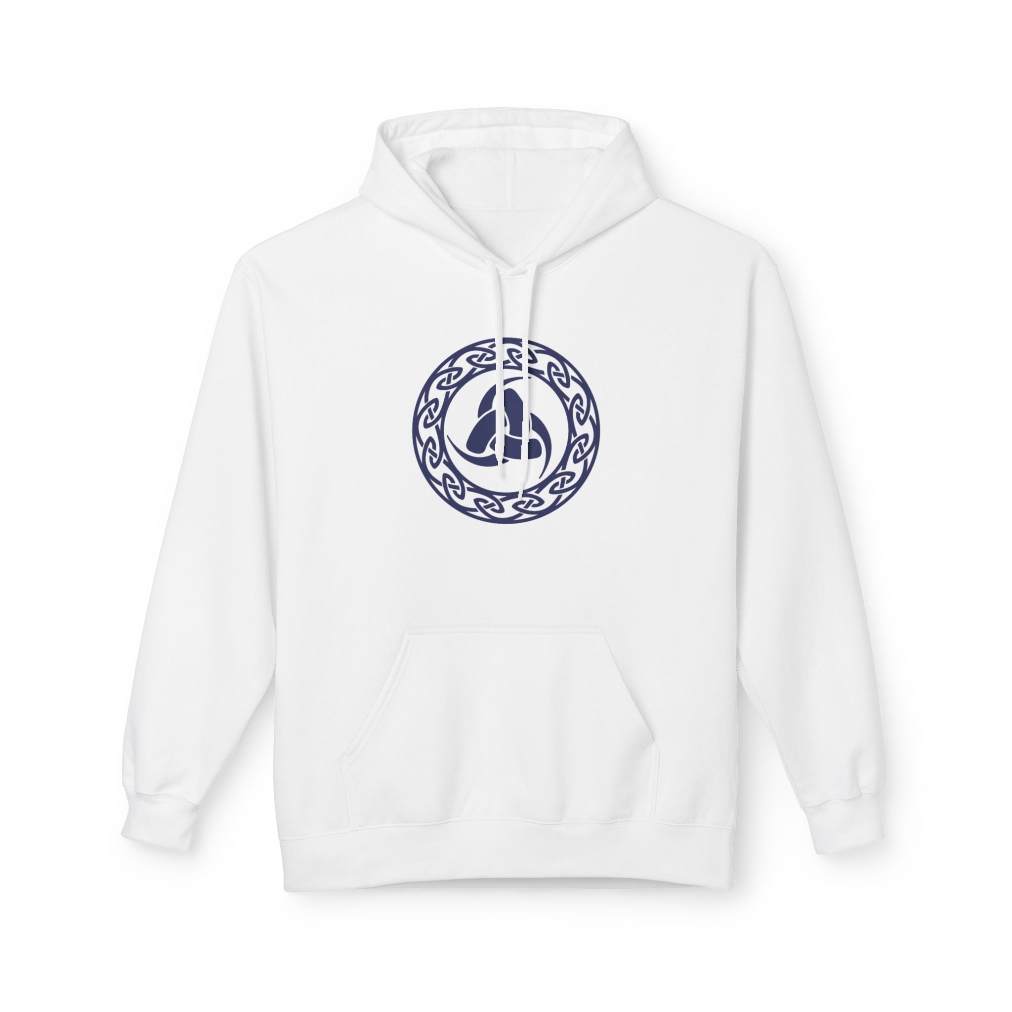 Viking Helm Emblem Hoodie — Norse Rune Knot Medallion-The Triple Horn of Odin – The Horn Triskelion