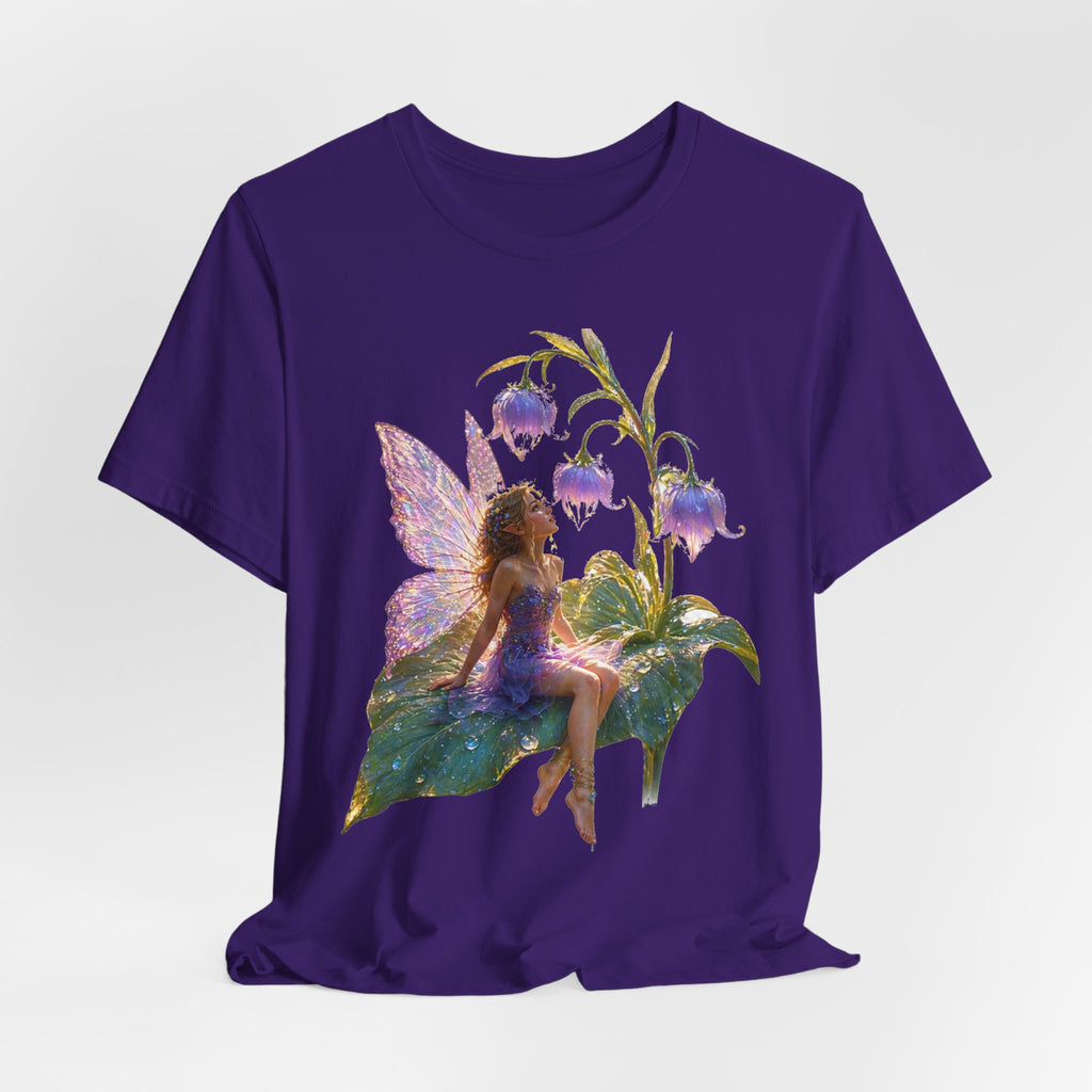 Fairy Garden T‑Shirt — Watercolor Fairy on Bellflower Tee