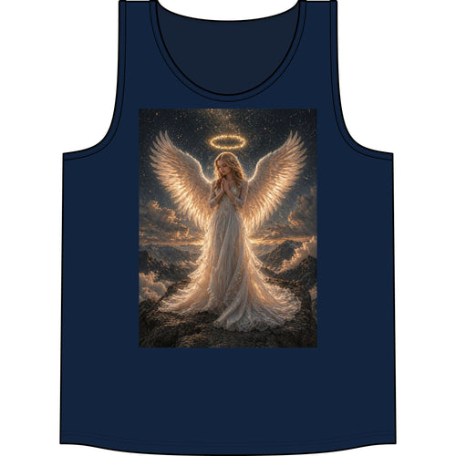 Angel Wings Tank Top — Heavenly Halo Prayer Graphic Concert Tank