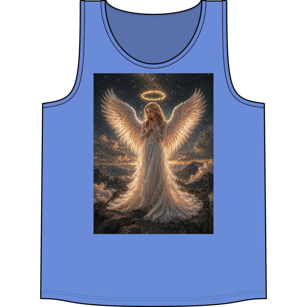 Angel Wings Tank Top — Heavenly Halo Prayer Graphic Concert Tank