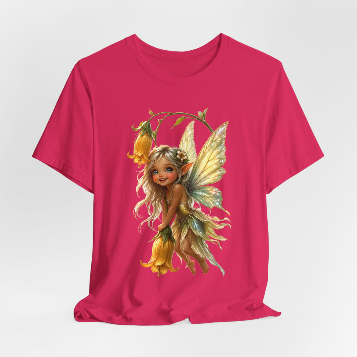 Fairy Flower T-Shirt — Whimsical Yellow Bell Fairy Graphic Tee