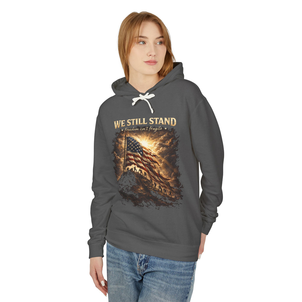 Patriotic "We Still Believe" Hoodie — American Flag Vintage Graphic